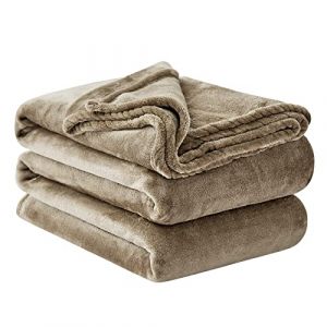 Aisbo Plaid Couverture Polaire 220x240 - Plaid Lit Grande Taille Jete de Canape, Couverture Canap&eacute; 220 x 240 Flanelle 2 Personnes Doux et Chaud, Taupe (Aisbo EU, neuf)