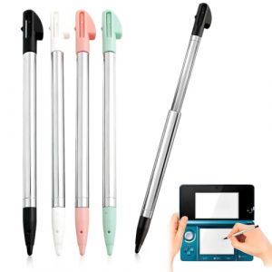Quesuc 4 Pi&egrave;ces Stylo T&eacute;lescopique Pour &Eacute;crans R&eacute;sistifs 3Ds Stift Stylo D'Entr&eacute;e En M&eacute;tal Pour Navigateur, Mid, Ndslite, Consoles De Jeu (Environ 87.5 Mm, 4 Couleurs) (Quesuc EU, neuf)
