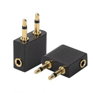 ZFRITP Adaptateur Jack 3,5 Mm pour Casque D'&Eacute;coute d'avion Plaqu&eacute;s Or, 2 Pi&egrave;ces Double Jack Adaptateurs Airline Ecouteur Flight Headphone Adapter, Audio Jack Adapter Converter De M&eacute;dias en Vol (DanLanYi, neuf)