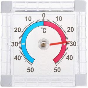 Retoo Thermomètre De Fenêtre, Plage De Mesure Entre -50 °c Jusqu'à +50 °c, Érieur, Extérieur, Auto-adhésif, Thermomètre Analogique Transparent, Affichage De La, Affichage À Code Couleur, Plastique (RETOO, neuf)