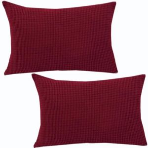ZZDZW Taie d'oreiller 50x70,40x70,40x60 Rectangulaire Lot De 2 Extensible Housse De Coussin 40x80,60x80 Couverture Oreiller pour Canapé Maison Salon Chambre Decoration(Burgundy,50x70 cm (Set of 2)) (Pooneeliff, neuf)
