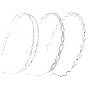 Beaupretty 3 Pièces Bandeau De Perles De Strass Bal De Femmes Bandes Bandeau De Fruit Métier à Tisser Casque Coiffe De Perles Vigne De Cheveux De Mariage En Strass Groupe Gâteau Métal (lorianca, neuf)