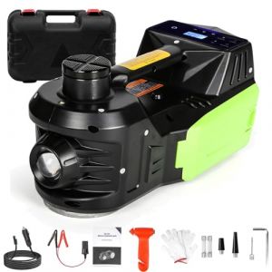 VOBOR Cric Électrique Voiture 5T, 4 in 1 Cric Hydraulique 12V avec Écran LCD et Pompe de Gonflage des Pneus, 150-450mm Leve pour Voiture Pickup Changement de Pneu Garage Réparation (ABDEL ECOMMERCE, neuf)