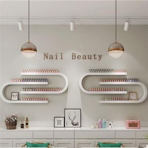Présentoir Mural For Vernis À Ongles, Étagère De Rangement En Forme De U For Parfums, Présentoir For Vernis À Ongles Idéal For Salon De Beauté, Manucure, Spa À Domicile(White,4pcs) (YEKONG, neuf)