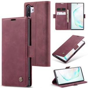 Sojlecyu Coque pour Samsung Galaxy Note 10 Plus Case &agrave; Rabat Pochette Portefeuille Etui Premium en Cuir PU Flip CaseHousse Protection Fermeture Magnetique pour Samsung Galaxy Note 10 Plus, Vin Rouge (Sojlecyu EU, neuf)