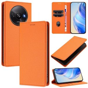 xinyunew Coque pour Xiaomi Redmi A3 4G/Redmi A3X/Poco C61, RFID Blocage Portefeuille Etui &agrave; Rabat, Housse en Cuir PU pour Xiaomi Redmi A3 4G/Redmi A3X/Poco C61, Orange (xinyunew, neuf)