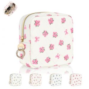 Petite Pochette Maquillage Mini Trousse de Toilette Fille pour Voyage en Coton Trousse de Maquillage Femme Polyvalent Sac de Rangement &agrave; Cosm&eacute;tiques Id&eacute;al Cadeau Filles Anniversaire No&euml;l(Rose-Rose) (playexen, neuf)