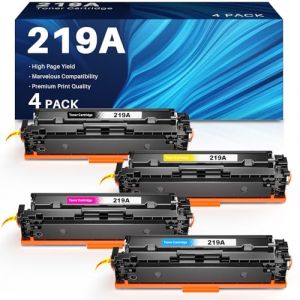 4-Pack 219A Toner Compatible avec HP 219A 219X pour Color Laserjet Pro MFP 3302FDW 3302SDW 3302FDN 3302FDNG 3302FDWG 3302SDWG 3202DN 3202DW W2190A Noir Cyan Magenta Jaune(No Chip) (HongYuan-EU, neuf)