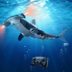 fygurso Requin Télécommandé Jouet Hyperréaliste - Jouets Aquatiques d'Été pour Enfants de 6 Ans et Plus - Jeux Amusants pour Piscine et Baignoire (Bleu) (liuheeg, neuf)