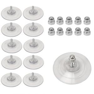 ASOFTY 10 Pièces Ventouses M8, Ø85 mm Ventouses Rondes pour Fenêtres, Ventouse sans Crochets avec Écrou à Vis, PVC Transparentes Ventouses pour Verre, Mur, Cuisine, Salle de Bain, Voiture (ASOFTY, neuf)
