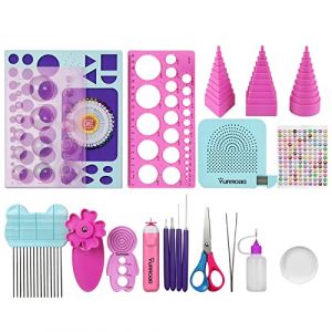 YURROAD 19pcs Quilling Kit pour Adultes Outils Quilling Stylo &agrave; Fente &eacute;lectrique Mod&egrave;le Quilling Peigne Quilling Dome Moule Quilling Planche de Gabarit Quilling Crimper Quilling Border Buddy (YURROAD CRAFTS, neuf)