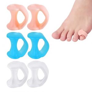 6 Pcs S&eacute;parateur orteils,S&eacute;parateurs d'orteils Orthese pour Chevauchement Orteil,Marteau orteil Correcteur de Coussinets en gel et lisseur pour Soulager la Pression du Pied,pour Course,Randonn&eacute;e,Yoga (ZJZH, neuf)