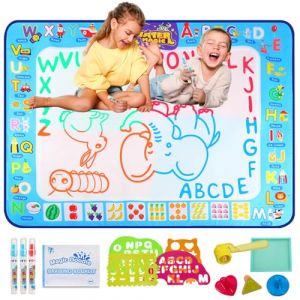 Tapis Dessin Enfant,100 * 75cm Tapis Magique Dessin Eau R&eacute;utilisable, Jouet Enfant 1-5 Ans Livre d'eau Magique et Outil de Tampon Rouleau, Jouets &Eacute;ducatifs pour Gar&ccedil;ons et Filles (YY-DSD, neuf)
