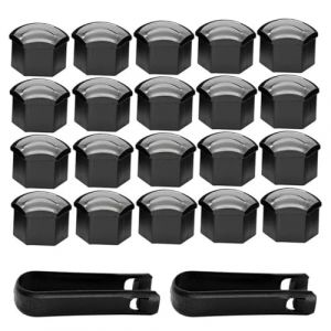 WMUVAZA Capuchons d'écrou de Roue, 42 pièces Cache boulon pour jantes de voiture, 17 mm Anti-poussière Couvercle de Jante placage Chrome Boulon Couvre Roue Cache-écrous Bouchon d'Écrou de Roue (LIU JIE DE DIAN, neuf)