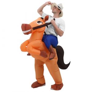 JASHKE Costume Cheval Gonflable Adulte Déguisements de Cheval Gonflable Déguisements d'Halloween Gonflables pour Adultes (JASHKE, neuf)