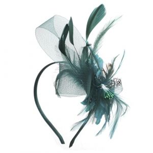 Bandeau de Voile Plume Chapeau Fleur en Maille Femme Fille Coiffure De Mariée en Plume Accessoires De Cheveux pour Cocktail, Église, Mariage (YLuckyshop, neuf)