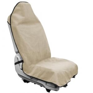Housse pour siège de Voiture pour l'avant,Sièges arrière，Protection du siège Voiture Universelle, Housses de siège Individuelles,Coton,modèle Universel,étanche,Tissu-éponge (Siège avant-Kaki) (BlueFZ, neuf)