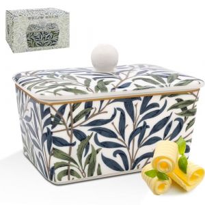 Lesser & Pavey Beurrier britannique en c&eacute;ramique avec couvercle | Grand beurrier pour tous les types de cuisines | Beurrier pour toutes les tailles de beurre (Bella Boutique UK, neuf)
