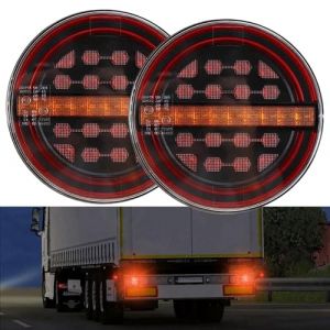 Feu Arrière Rond à Led,Feux Arrière De Camion,Feu Arrière Rond De Remorque à Hamburger,12/24(v),Ip67,5watt,Convient Pour Les Remorques, Les Voitures, Les Camions, Les Poids Lourds Et Les Caravanes. (taoxin oz, neuf)