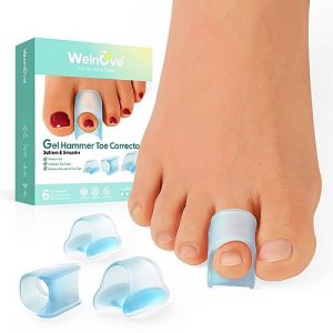 Welnove Hammer Toe Corrector : Redresseur d'orteil - Correcteur d'oignon et d'orteil cass&eacute;, 3 tailles diff&eacute;rentes pour les femmes et les hommes, 6PCS, bleu (SMFCARE Health, neuf)