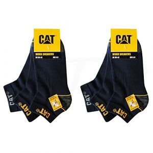 Caterpillar Lot de 6 paires de chaussettes de travail CAT WORK SNEAKERS - Tailles au choix : 39-50, 6 paires de gants Bleu 39-42 (Naduf, neuf)