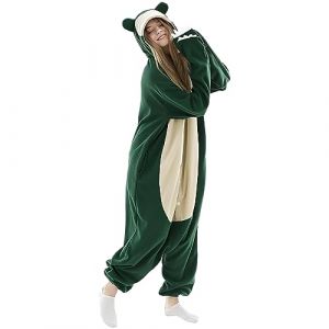 Kitimi Pyjama Onesie Adulte Animaux Déguisement Carnaval- Animal Pyjamas Combinaison Femme Homme Pyjama Pilou Vêtements Tenue Polaire Sleepwear Jumpsuit Cosplay Costume Mascarade, Doux et Confortable (HUANGXIAOWANG LTD, neuf)