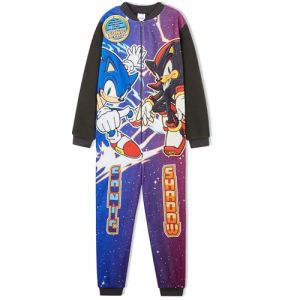 Get Trend Sonic The Hedgehog Combinaison Pyjama Gar&ccedil;on Hiver, Grenouill&egrave;re Polaire Chaude avec ou sans Capuche, Cadeau Gamer (5-6 Ans, Violet Shadow) (Get Trend., neuf)