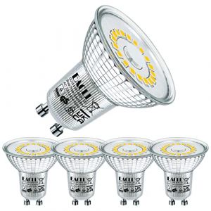 EACLL Ampoule LED GU10 Blanc Neutre 4.8W Remplace Halog&egrave;ne 75W, Lot de 4, 585 Lumens 4000K Non Dimmable, Projecteur sans Scintillement, Large Faisceau 120&deg; Spot, AC 230V Lampe &agrave; R&eacute;flecteur (EACL, neuf)
