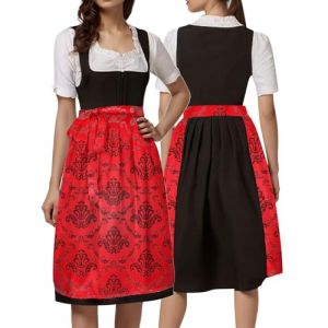 G&eacute;n&eacute;rique Robe Traditionnelle &Eacute;l&eacute;gante Costume Oktoberfest D&eacute;guisement Bavaroise Chemisier Dirndl Deguisement Femme Grande Taille Tenue Allemande 52 Robe Medievale Blanche (Africmsu, neuf)