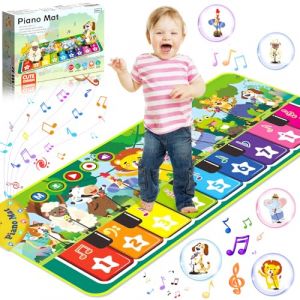 BBLTIFF Piano Bebe, Tapis de Danse avec 10 Animaux, Tapis Musical B&eacute;b&eacute;, Tapis Piano Enfant, Tapis de Jeu Musique Cadeaux de No&euml;l et d'anniversaire Parfaits pour Les Gar&ccedil;ons et Les Filles (110&times;43cm) (PENAFIELGOMEZDE S.R.L., neuf)