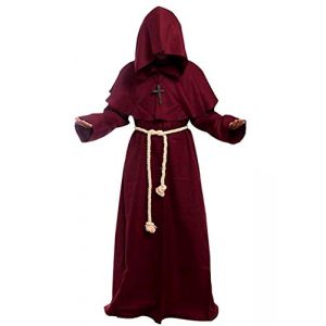 Golden service cosplay Robes Pr&ecirc;tre Friar Encapuchonn&eacute; M&eacute;di&eacute;val Moine Renaissance Costume Cosplay (goldenfu, neuf)