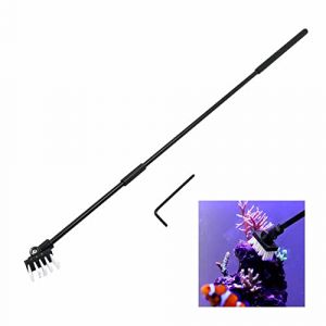 Brosse Verre Nettoyage pour Aquarium - Brosse en Alliage D'Aluminium, Trois Longueurs 33/48/64cm RéGlable, Angle De La Brosse Fixe RéGlable, Convient pour l'eau Douce/Eau De Mer (fuxunamz, neuf)