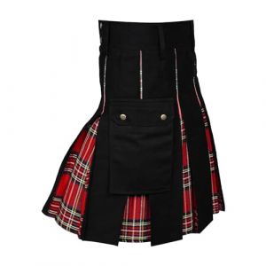 Kilt utilitaire traditionnel écossais pour homme - Jupe plissée vintage médiévale - Kilt écossais steampunk - Jupe plissée - Jupe utilitaire punk à carreaux - Costume de carnaval (Wtinfer ⭐⭐⭐⭐⭐ 5, neuf)