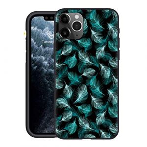 Yoedge Coque pour Huawei P Smart 2020 4G Etui en Silicone Noir avec Motif Dessin Housse de Protection Antichoc TPU Mat Ultra Fine Souple Bumper Case Cover pour Huawei P Smart 2020 6,21", Plume Verte (Herr Dietmar, neuf)