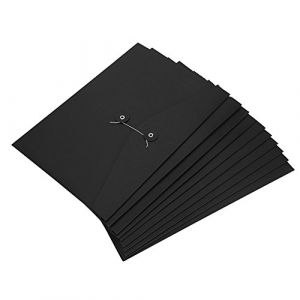 10Pcs Pochette Document en Papier Kraft A4 A5 Sac Enveloppe de Fichiers avec Ligne Boucle Porte-documents Portable Chemises Stockage Rangement Dossier Classeur Scolaire Bureau File Folder (IBlueloveruk, neuf)