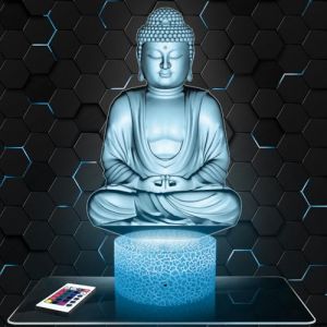 Lampe de chevet religion décoration Bouddha Idée cadeau homme femme objet religion veilleuse adulte déco chambre. Idee cadeau noel homme femme original TOP (Lampephoto-fr, neuf)