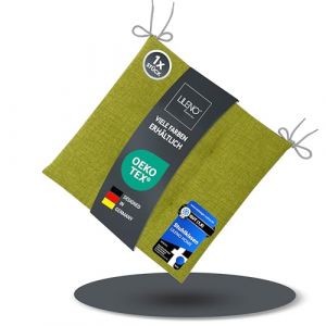 LILENO HOME 1 coussin de chaise - Vert pomme - 40 x 40 x 4,5 cm - Pour chaise de jardin, cuisine ou salle à manger - Confortable - Résistant aux UV - Pour l'intérieur et l'extérieur - Convient comme (Discount-Deal24, neuf)