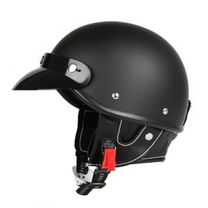 Uueybsg Casque Moto Vintage Casque Jet Demi-Casque de Moto Casque Bol Homologué ECE Casque Semi-Ouvert Rétro Casque Scooter Cruiser Casque de Cyclomoteur Electrique pour Adulte Homme Femme (qoejeyon, neuf)
