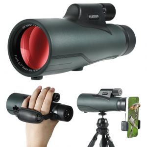 T&eacute;lescope monoculaire 12x56 Ed avec Adaptateur pour Smartphone Tr&eacute;pied, IPX7 Waterproof SMC BAK4 Prism monoculaire pour Les Adultes Observant Les &eacute;toiles et Les Oiseaux (ZNOU Technology, neuf)