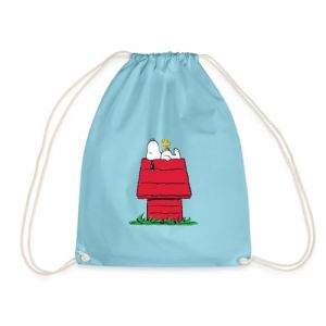 Spreadshirt Peanuts Snoopy Et La Niche du Chien Sac À Dos Cordon, Taille Unique, Aqua (Spreadshirt France, neuf)