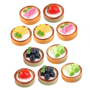POPETPOP Mini G&acirc;teau de Simulation aux Fruits 18 Pi&egrave;ces, Mod&egrave;le de Faux G&acirc;teau D&eacute;coratif en R&eacute;sine, Compact et L&eacute;ger, pour Gar&ccedil;on et Filles et Loisirs Cr&eacute;atifs, D&eacute;coration Style Al&eacute;atoire (Denneyas, neuf)