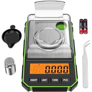 ORIA Mini Balance Numérique, 50g/0.001g Balance de Poche avec Poids de Calibrage 50g, Tare et Ecran LCD Rétroéclairé Fonction, Balance de Cuisine pour Aliments, Poudre, Bijoux (Piles Inclure) (SuionEU, neuf)