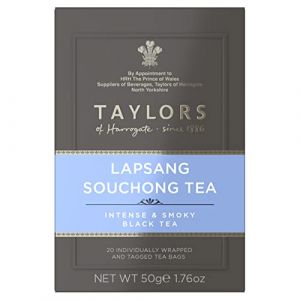 Taylors of Harrogate Lapsang Souchong - Th&eacute; Noir Fum&eacute;, Riche et Fort - 20 Sachets de Th&eacute; (Pattern EU, neuf)