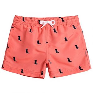 MaaMgic Short de Bains D'Ete Garcons Filles Carton Dinasaure avec Slip Filet Maillot de Bain Enfant a la Plage,3 ans,Orange (baohui, neuf)
