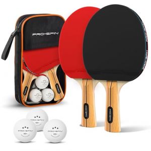 PRO-SPIN Raquettes de Ping-Pong - Set Haute-Performance | Raquette de Ping Pong Premium, Balles de Ping-Pong 3 Étoiles, Mallette | Kit Tennis de Table pour 2 ou 4 (Set 2 Joueurs) (PRO-SPIN SPORTS, neuf)