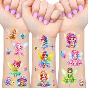 Fée Tatouage Paillette Enfant, 12 Feuilles Tatouage Ephemere Enfant Fille, Cadeaux Fée pour Garçons, Tatouages Decoration Anniversaire, Etanche Tatouages Paillettes Enfants (JOJOLUXE Direct, neuf)