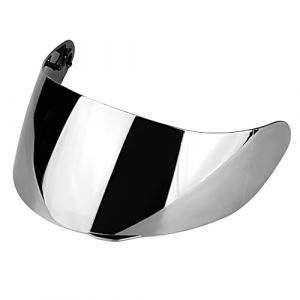 26x12,5cm Visière de Lentille de Casque, 2,5mm/0,1 po Trou de Montage Pare-brise Moto Visière Lentille de Casque Équipement de Protection Intégrale Moto pour AGV K1 K3 SV K5 (Argent) (YuchooesEU, neuf)