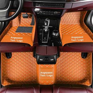 Tapis de Sol Personnalisés pour BMW Series 1/2/3/4/5/6/7 X1 X2 X3 X4 X5 X6 X7 I3 I4 Z4 M3 M4 M5,Tapis en Cuir PU imperméable Anti-poussière Orange (Maiduoluoo, neuf)