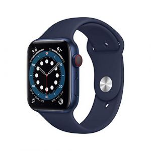 Apple Watch Series 6 (GPS + Cellulaire, 44MM) Bo&icirc;tier en Aluminium Bleu avec Bracelet Sport Bleu Marine (Reconditionn&eacute;) (GRADE MOBILE EU, neuf)