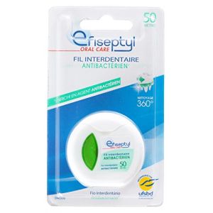 Efiseptyl - Fil Interdentaire Antibactérien - Goût Menthe - Enrichi En Agent Antibactérien - Nettoyage 360° - Bobine De 40m - Lot De 2 (Team Nutrition Fr, neuf)